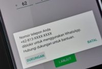 Contoh WhatsApp yang terblokir (Dok. Ist)