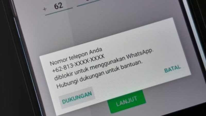 Contoh WhatsApp yang terblokir (Dok. Ist)