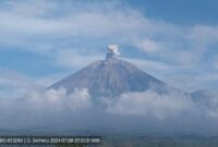 Gambar gunung Semeru yang kembali erupsi sejak dini hari (Dok. Ist)