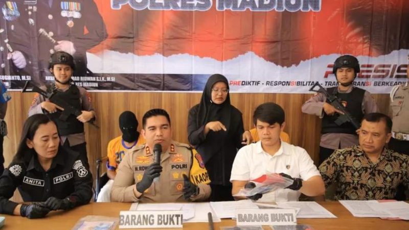 Jumpa pers kasus pembunuhan sopir truk di Madiun (Dok. Ist)