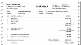 Ilustrasi slip gaji palsu (Dok. Ist)