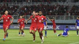 Iqbal Gwijangge saat melakukan selebrasi usai cetak gol (Dok. Ist)