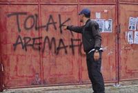 Vandalisme 'Tolak Arema FC' (Dok. Ist)