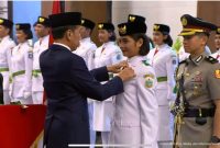 Presiden Jokowi Kukuhkan 76 Anggota Paskibraka di istana negara IKN (Dok. Ist)