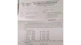 Surat Tarikan Iuran HUT RI Wringinanom yang disoroti DPRD Gresik (Dok. Ist)