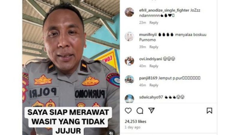 Aipda Purnomo yang mengaku siap rawat wasit Ahmed Al Kahfi (Dok. Ist)