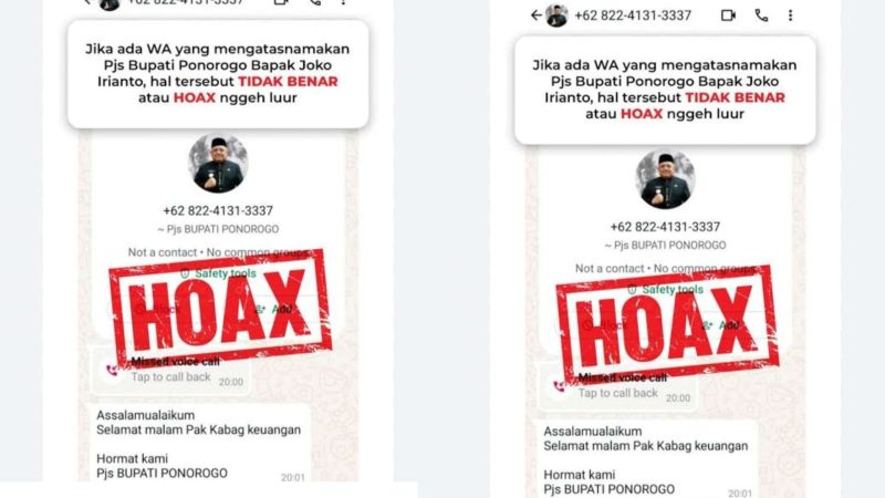 Penipuan Berkedok Nama Pjs Bupati Ponorogo (Dok. Ist)