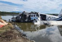 Pesawat SAW Air saat mengalami kecelakaan di Gorontalo (Dok. Ist)