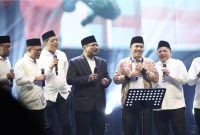 Momen menag saat menyanyikan lagu hari Santri 2024 (Dok. Ist)