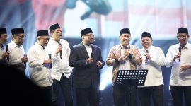 Momen menag saat menyanyikan lagu hari Santri 2024 (Dok. Ist)