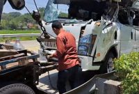 Kecelakaan di tol Semarang yang bawa rombongan santri Bantul 
(Dok. Ist)