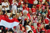 Suporter timnas Indonesia saat melawan Bahrain 
(Dok. Ist)