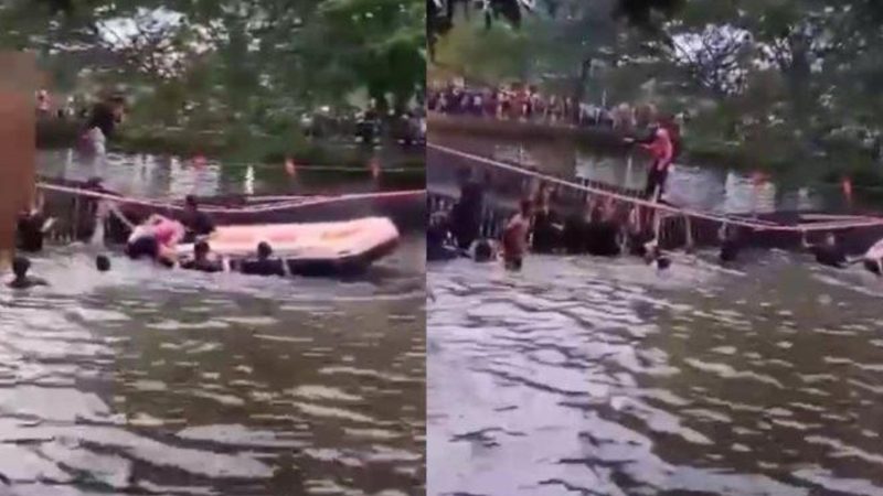 Jembatan Taman Candika ambruk
(Dok. Ist)