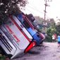 Bus Sugeng Rahayu Terguling di Magetan (Dok. Ist)