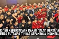 Momen kebersamaan Timnas Indonesia dan Timnas Futsal Indonesia (Dok. Ist)