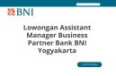 Lowongan Assistant Manager Business Partner Bank BNI Yogyakarta