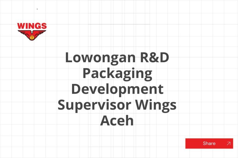 Lowongan R&D Packaging Development Supervisor Wings Aceh