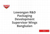 Lowongan R&D Packaging Development Supervisor Wings Bangkalan