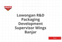 Lowongan R&D Packaging Development Supervisor Wings Banjar