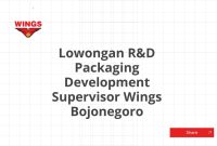 Lowongan R&D Packaging Development Supervisor Wings Bojonegoro