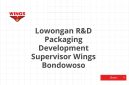 Lowongan R&D Packaging Development Supervisor Wings Bondowoso