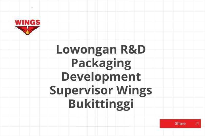 Lowongan R&D Packaging Development Supervisor Wings Bukittinggi