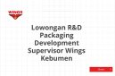 Lowongan R&D Packaging Development Supervisor Wings Kebumen