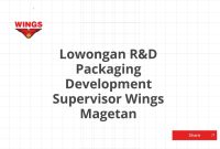 Lowongan R&D Packaging Development Supervisor Wings Magetan