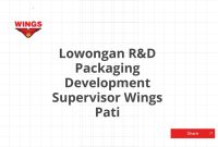 Lowongan R&D Packaging Development Supervisor Wings Pati