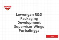 Lowongan R&D Packaging Development Supervisor Wings Purbalingga