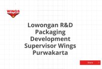 Lowongan R&D Packaging Development Supervisor Wings Purwakarta