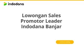 Lowongan Sales Promotor Leader Indodana Banjar