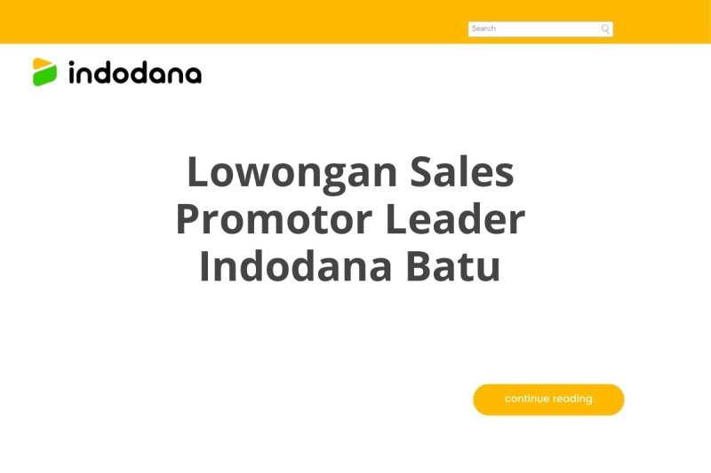 Lowongan Sales Promotor Leader Indodana Batu