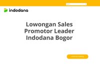 Lowongan Sales Promotor Leader Indodana Bogor