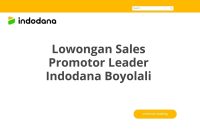 Lowongan Sales Promotor Leader Indodana Boyolali