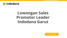 Lowongan Sales Promotor Leader Indodana Garut