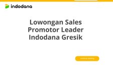 Lowongan Sales Promotor Leader Indodana Gresik