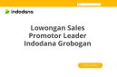 Lowongan Sales Promotor Leader Indodana Grobogan