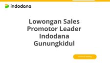 Lowongan Sales Promotor Leader Indodana Gunungkidul