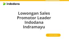 Lowongan Sales Promotor Leader Indodana Indramayu