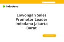 Lowongan Sales Promotor Leader Indodana Jakarta Barat