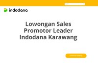 Lowongan Sales Promotor Leader Indodana Karawang