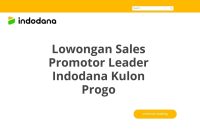 Lowongan Sales Promotor Leader Indodana Kulon Progo