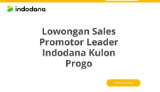 Lowongan Sales Promotor Leader Indodana Kulon Progo