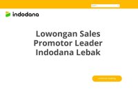 Lowongan Sales Promotor Leader Indodana Lebak