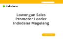 Lowongan Sales Promotor Leader Indodana Magelang