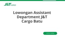 Lowongan Assistant Department J&T Cargo Batu