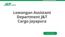 Lowongan Assistant Department J&T Cargo Jayapura