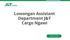 Lowongan Assistant Department J&T Cargo Ngawi