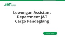 Lowongan Assistant Department J&T Cargo Pandeglang